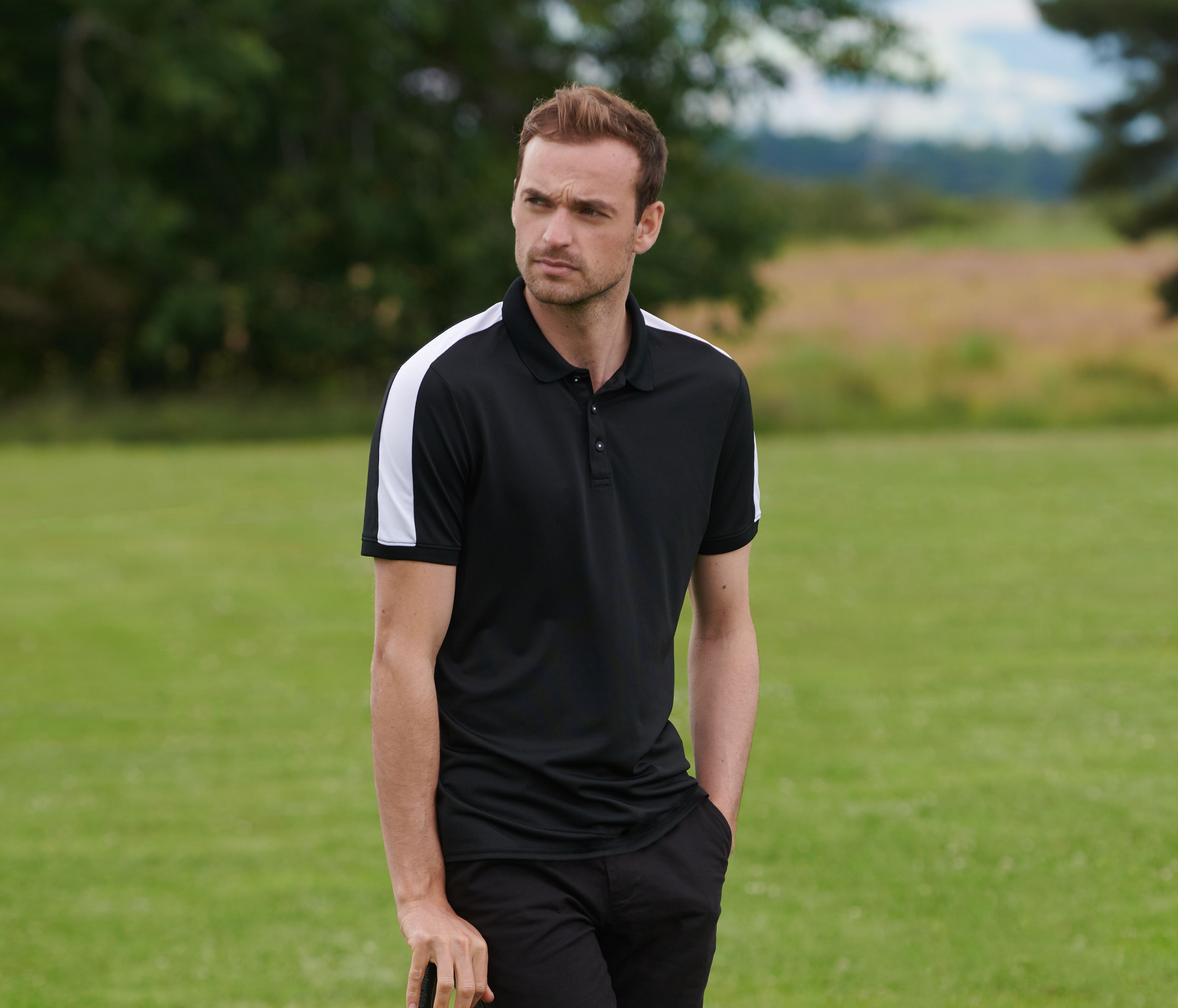 ADULTS CONTRAST PANEL POLO