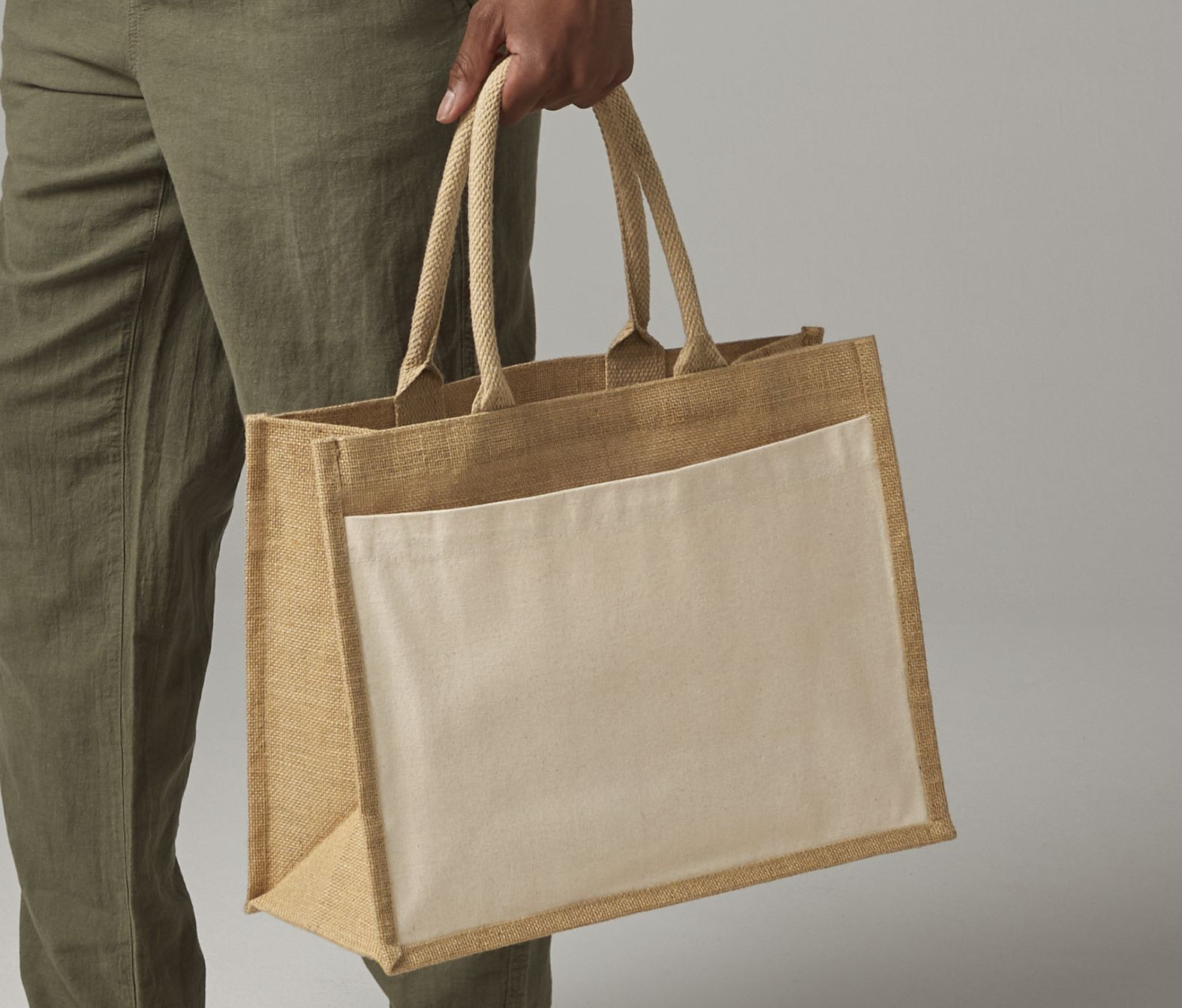 COTTON PUCKET JUTE SHOPPER