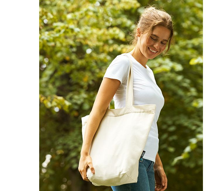 SHOPPING BAG WITH ZIPPER