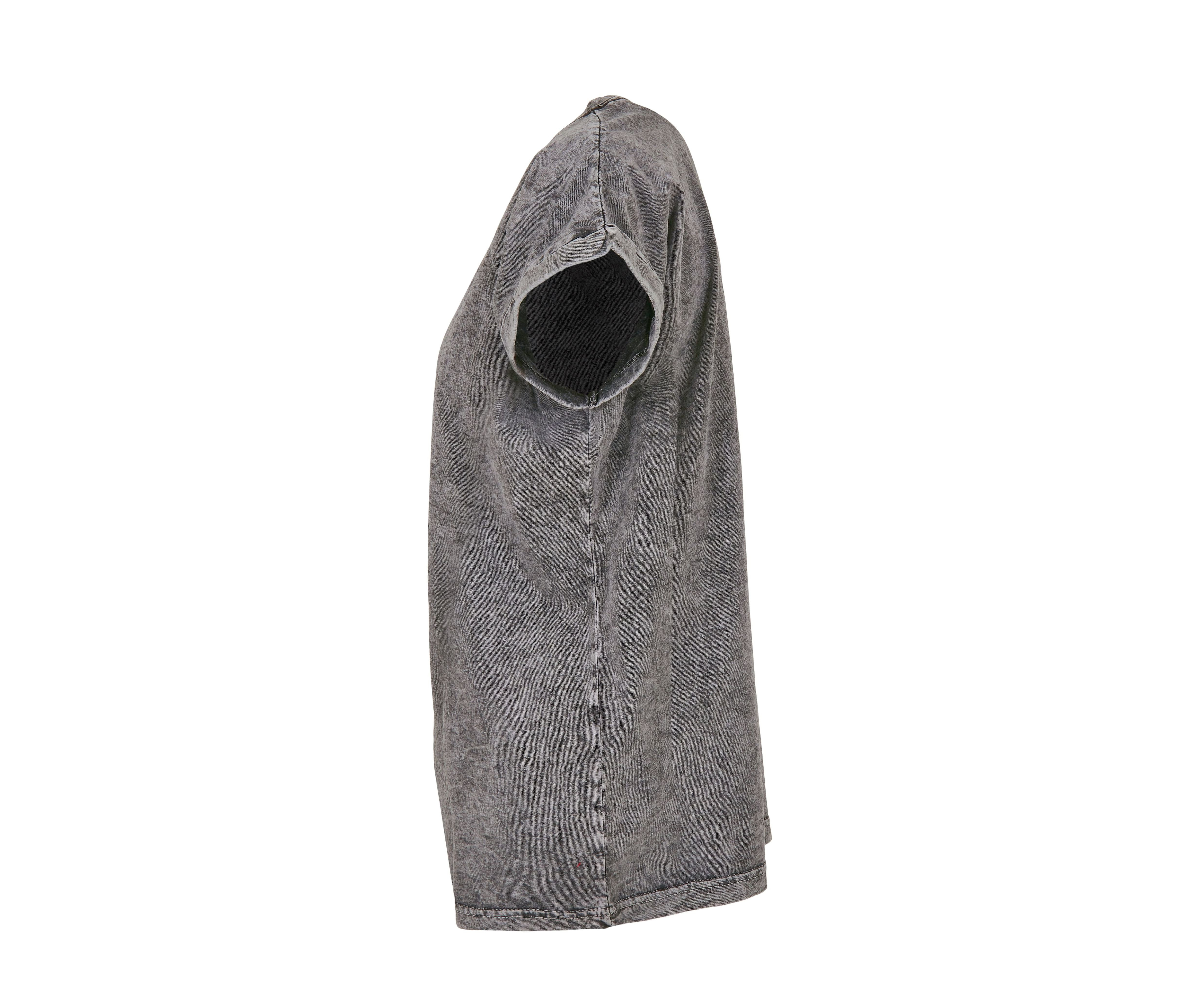 LADIES ACID WASHED EXTENDED SHOULDER TEE