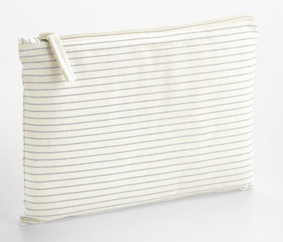 STRIPED ORGANIC COTTON ACCESSORY POUCH