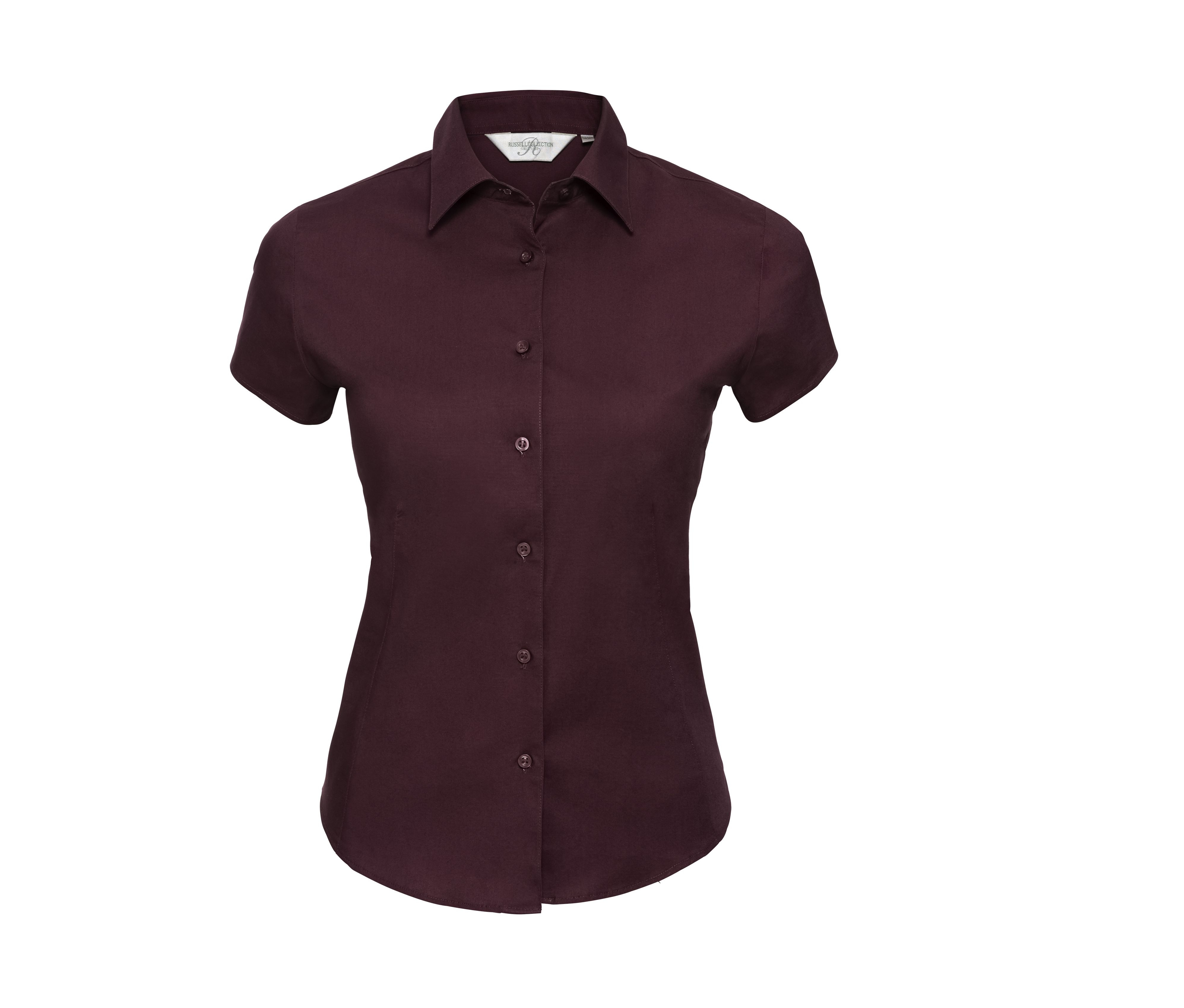 LADIES' SHORT SLEEVE FITTED STRETCH SHIRT