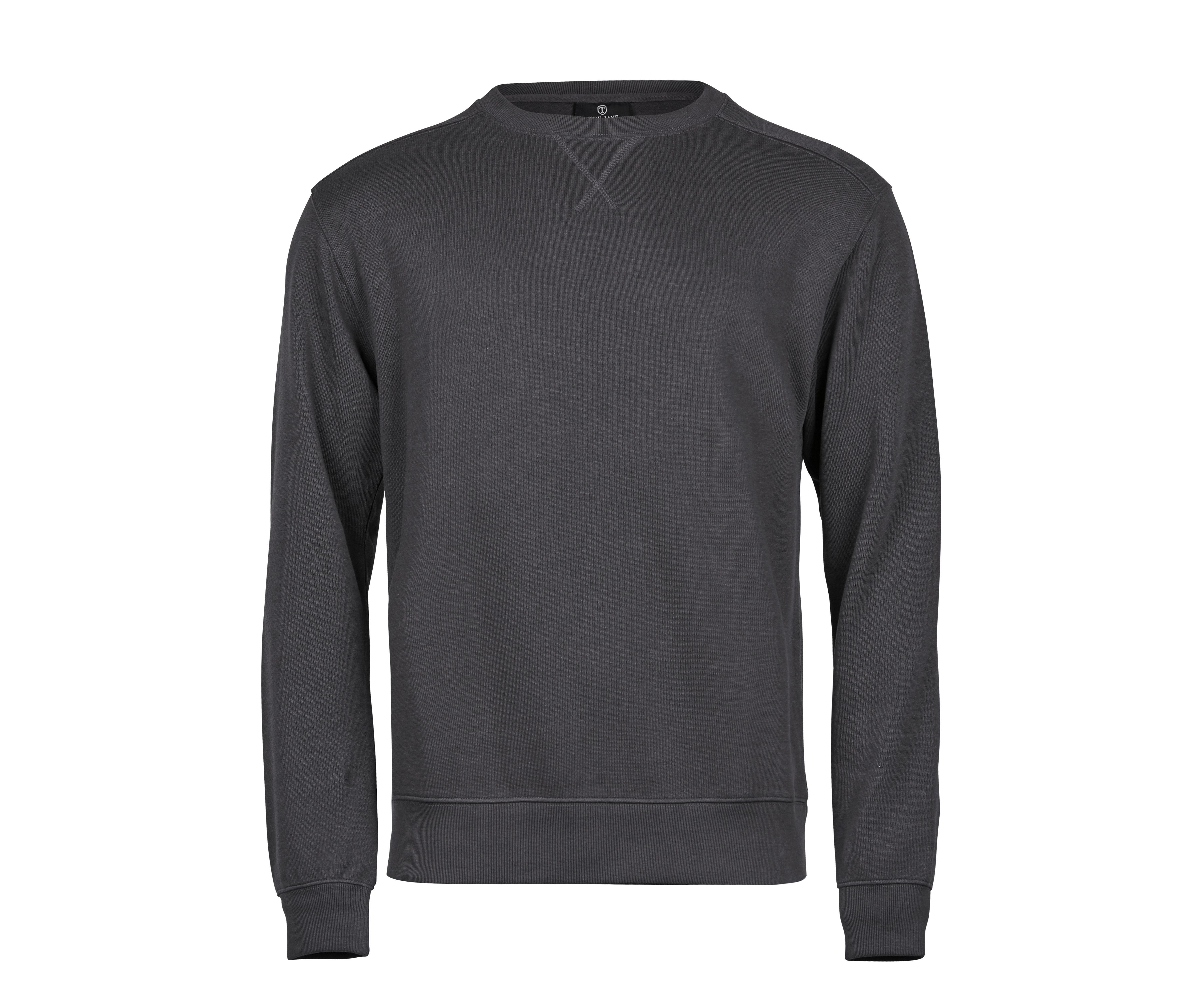 RIBBED INTERLOCK CREW NECK