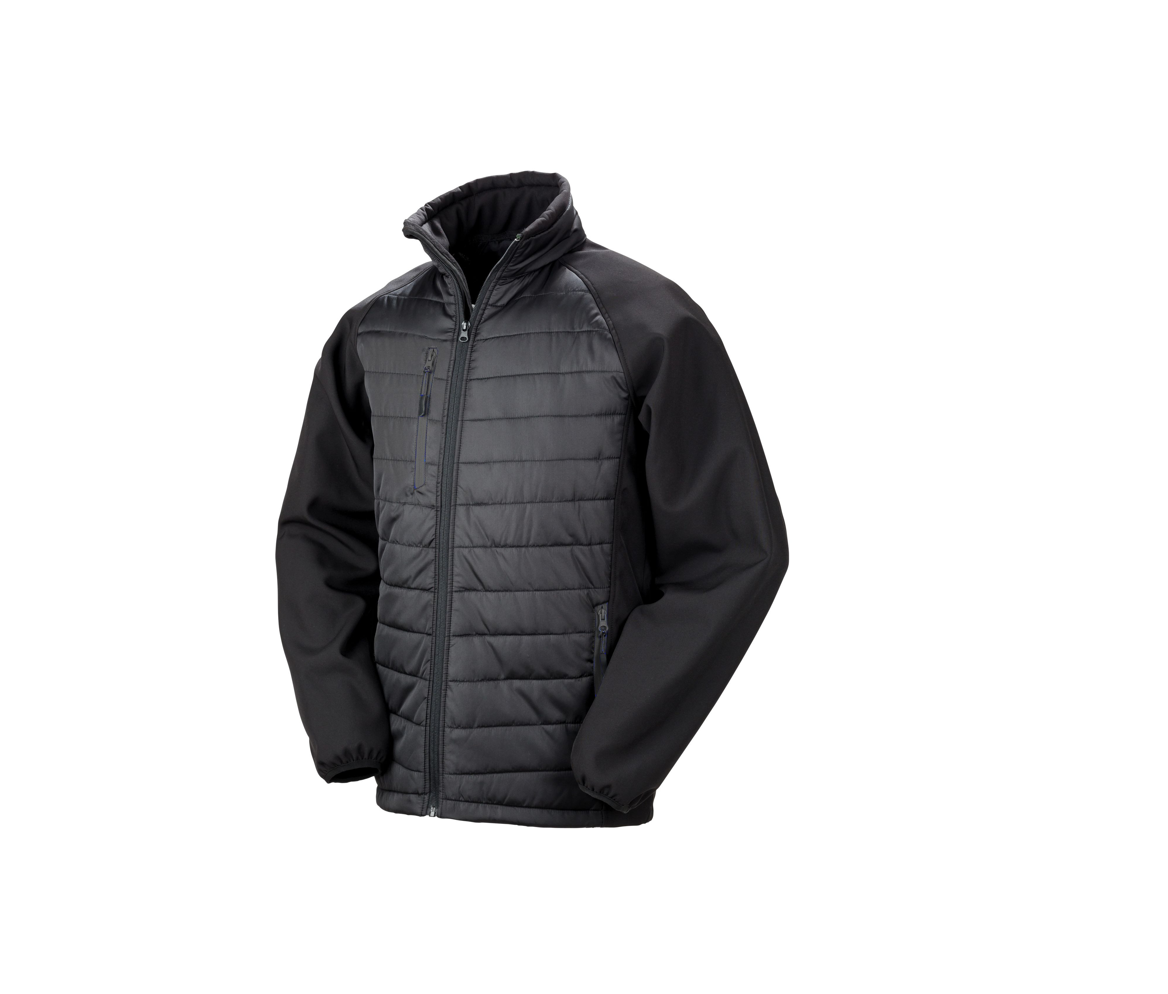 BLACK COMPASS PADDED SOFTSHELL JACKET