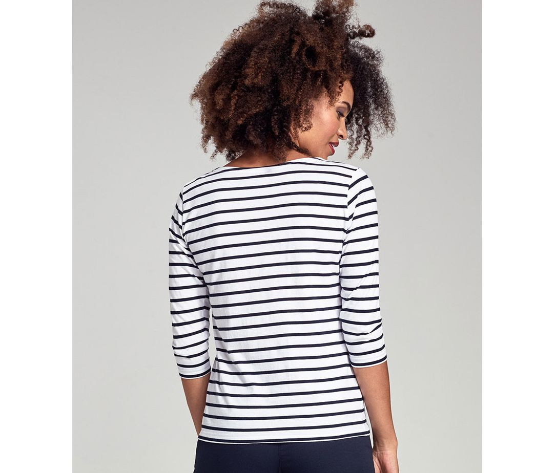 SHIRT IM MARINE-STIL 3/4 ARMELN "CAP COZ"