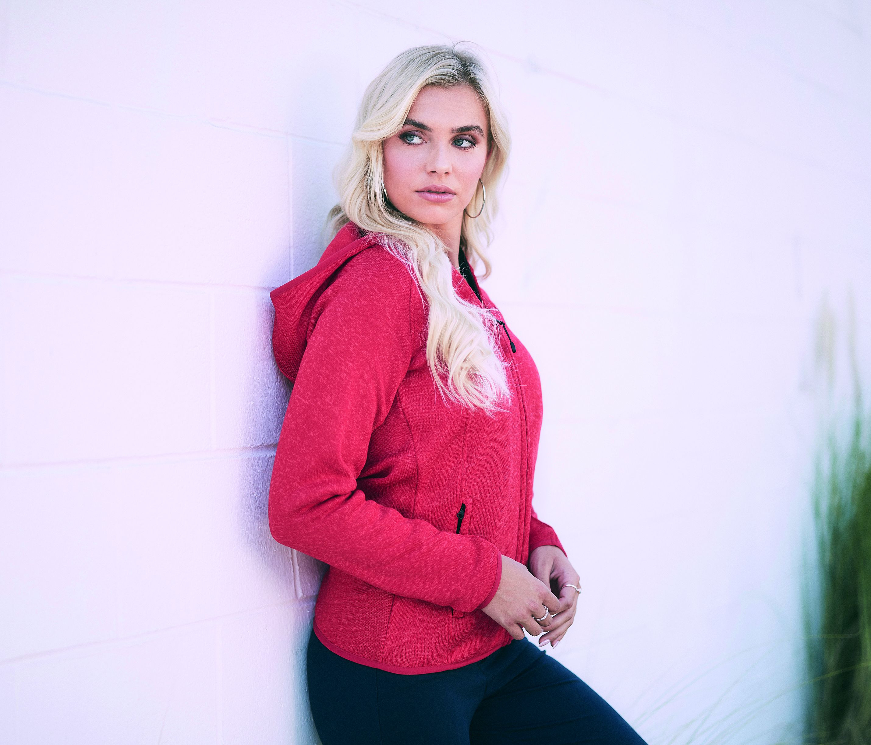 LUX HOODED KNITFLEECE JACKET FOR WOMEN