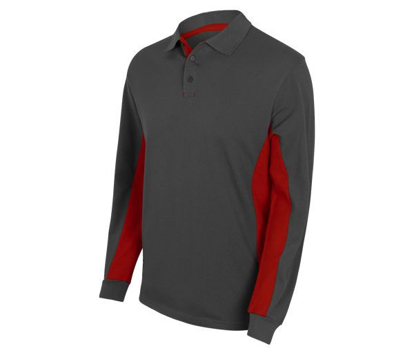 TWO-TONE LONG-SLEEVE POLO SHIRT