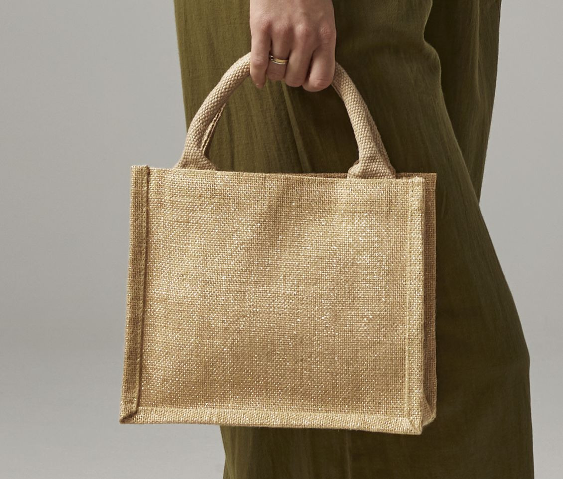 SHIMMER JUTE MINI GIFT BAG