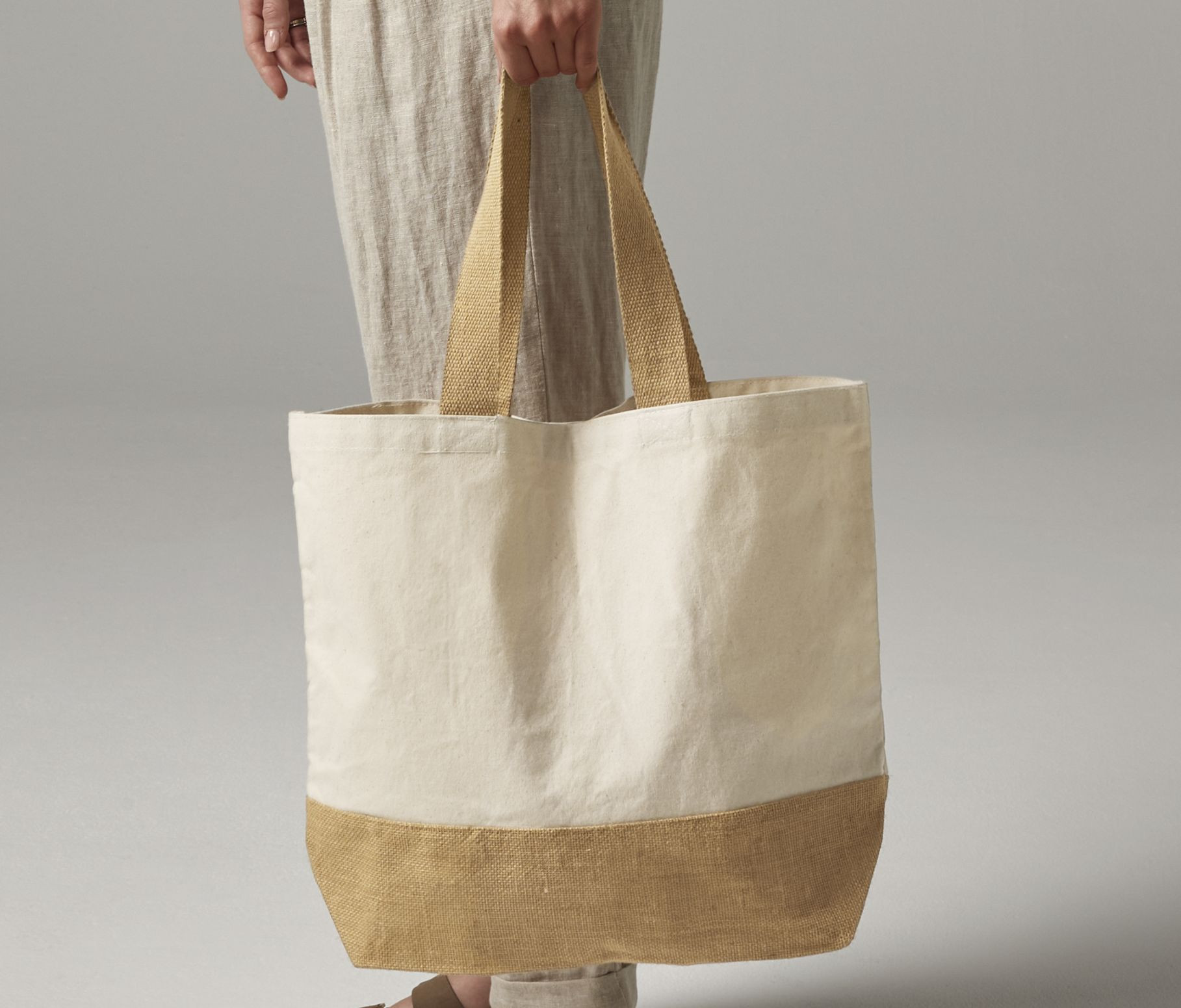 JUTE BASE CANVAS TOTE