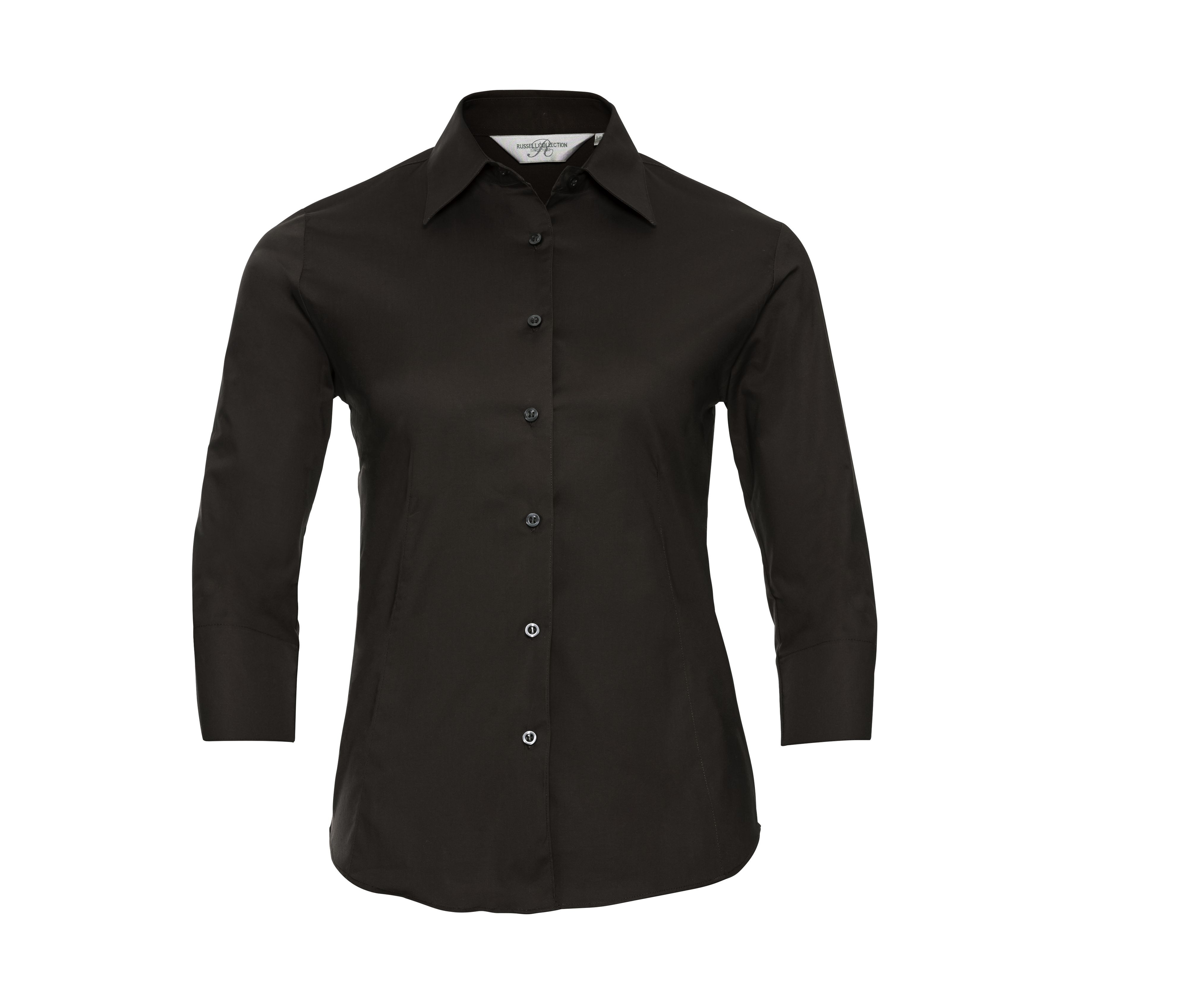 LADIES' 3/4 SLEEVE FITTED STRETCH SHIRT