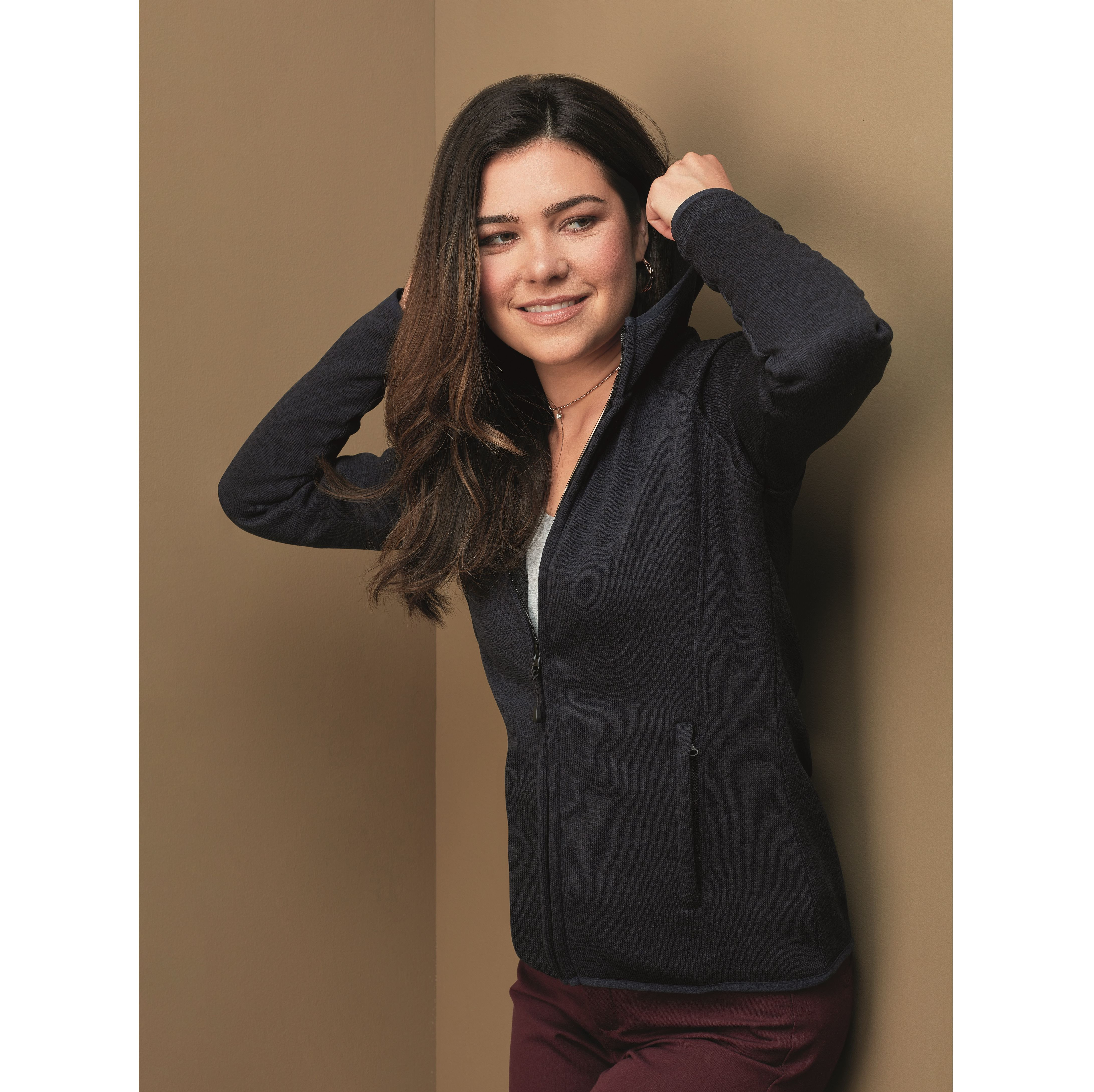 LUX HOODED KNITFLEECE JACKET FOR WOMEN