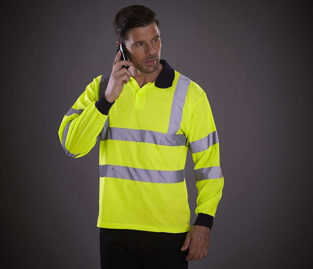 HI-VIS LONG SLEEVE POLO SHIRT
