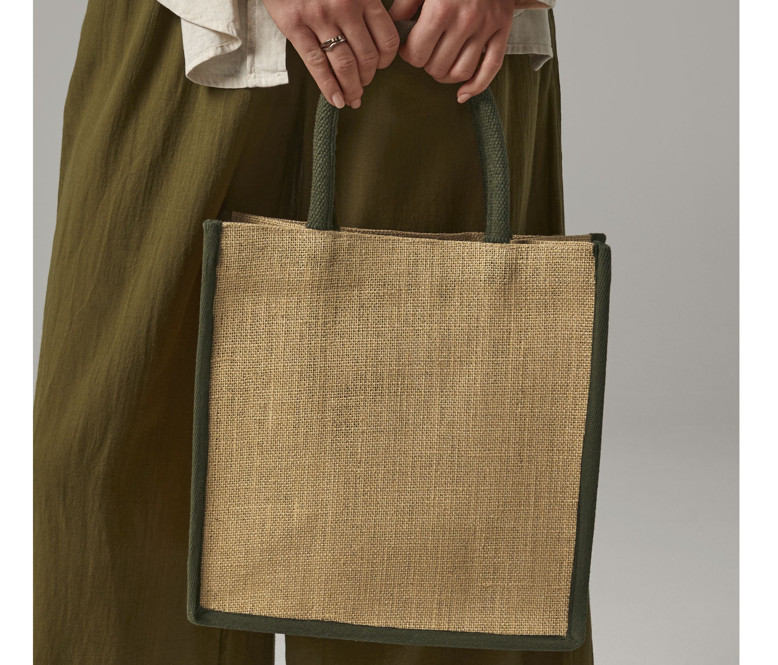 NATURAL STARCHED JUTE MIDI TOTE