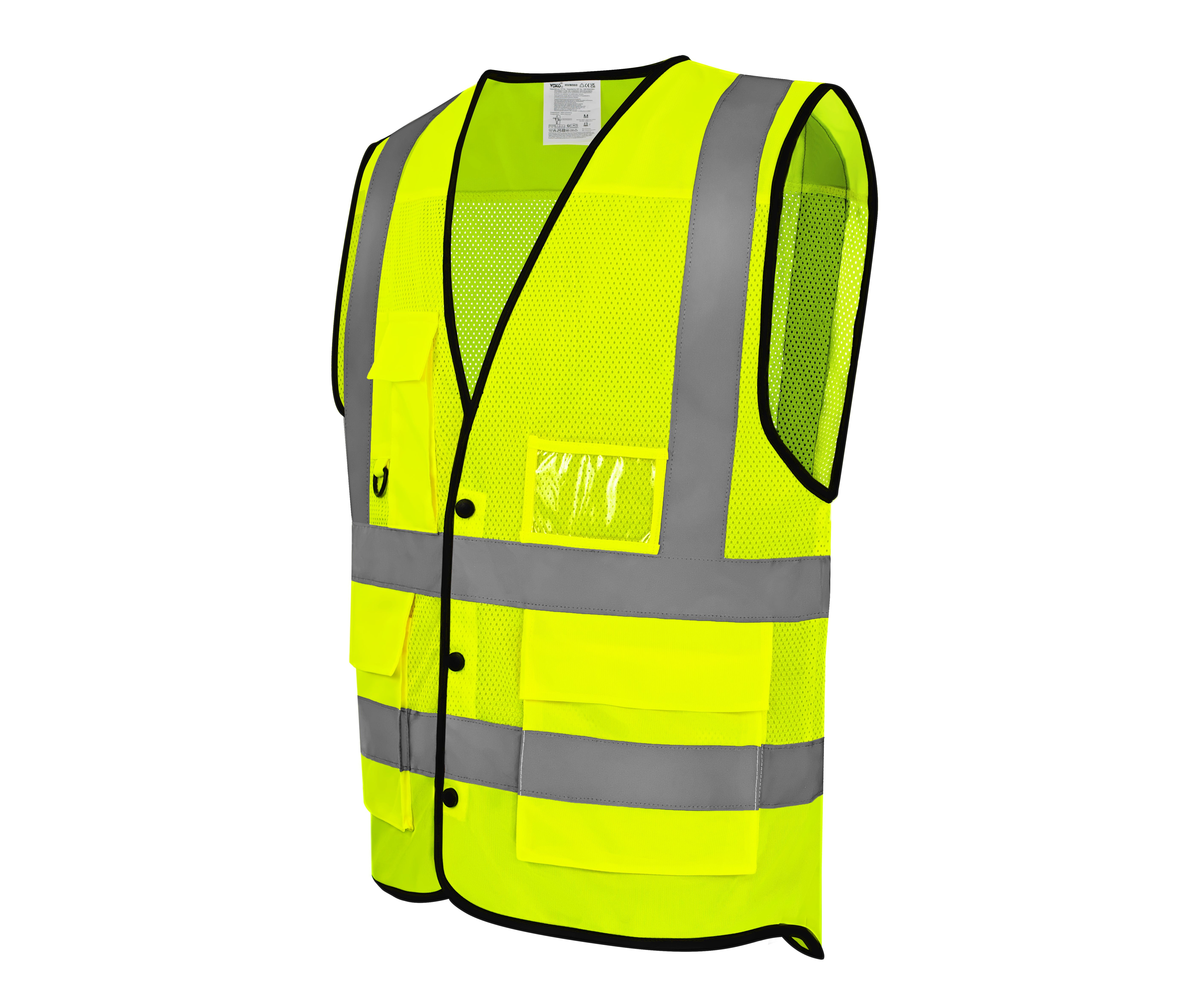 HI VIS SUPERIOR ECO OPEN MESH BUTTON WAISTCOAT