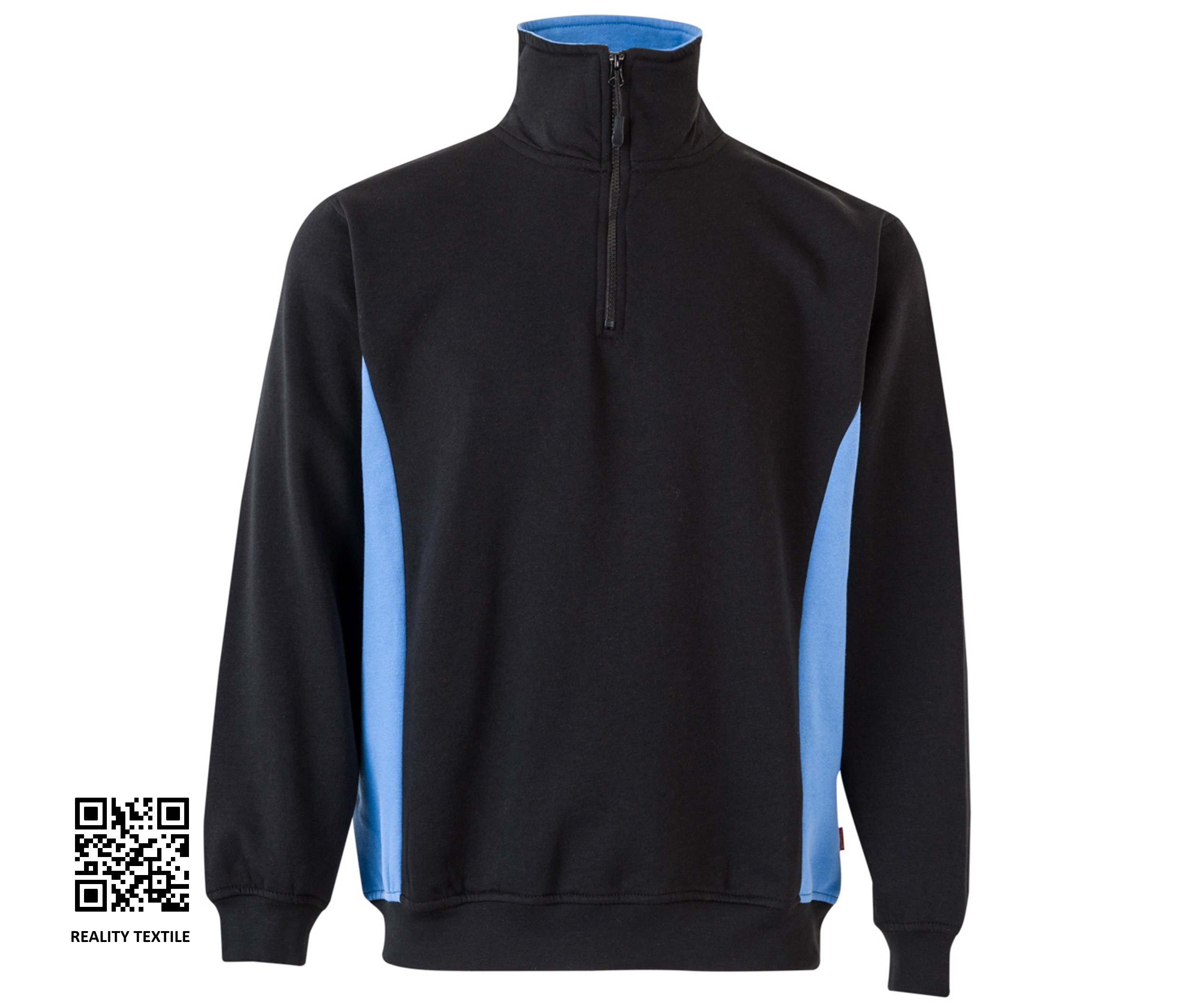 TWO-TONE HALF-ZIP SWEATSHIRT