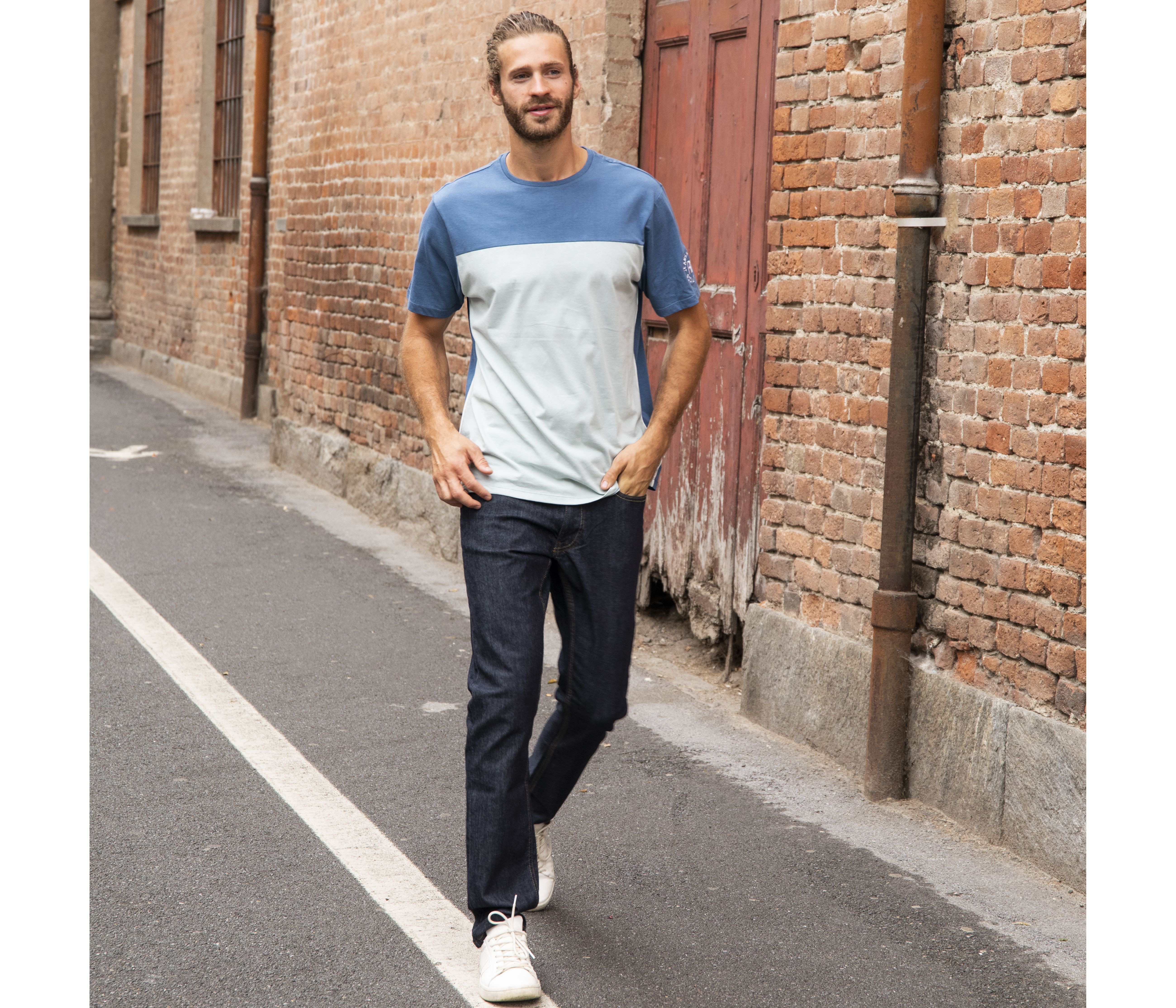 MEN'S WASHED STRAIGHT LEG FIT JEANS