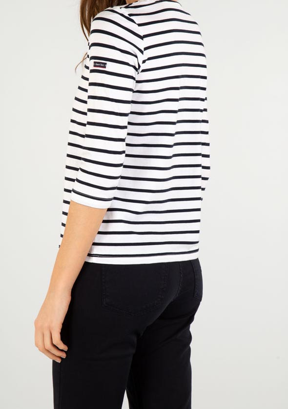 SHIRT IM MARINE-STIL 3/4 ARMELN "CAP COZ"