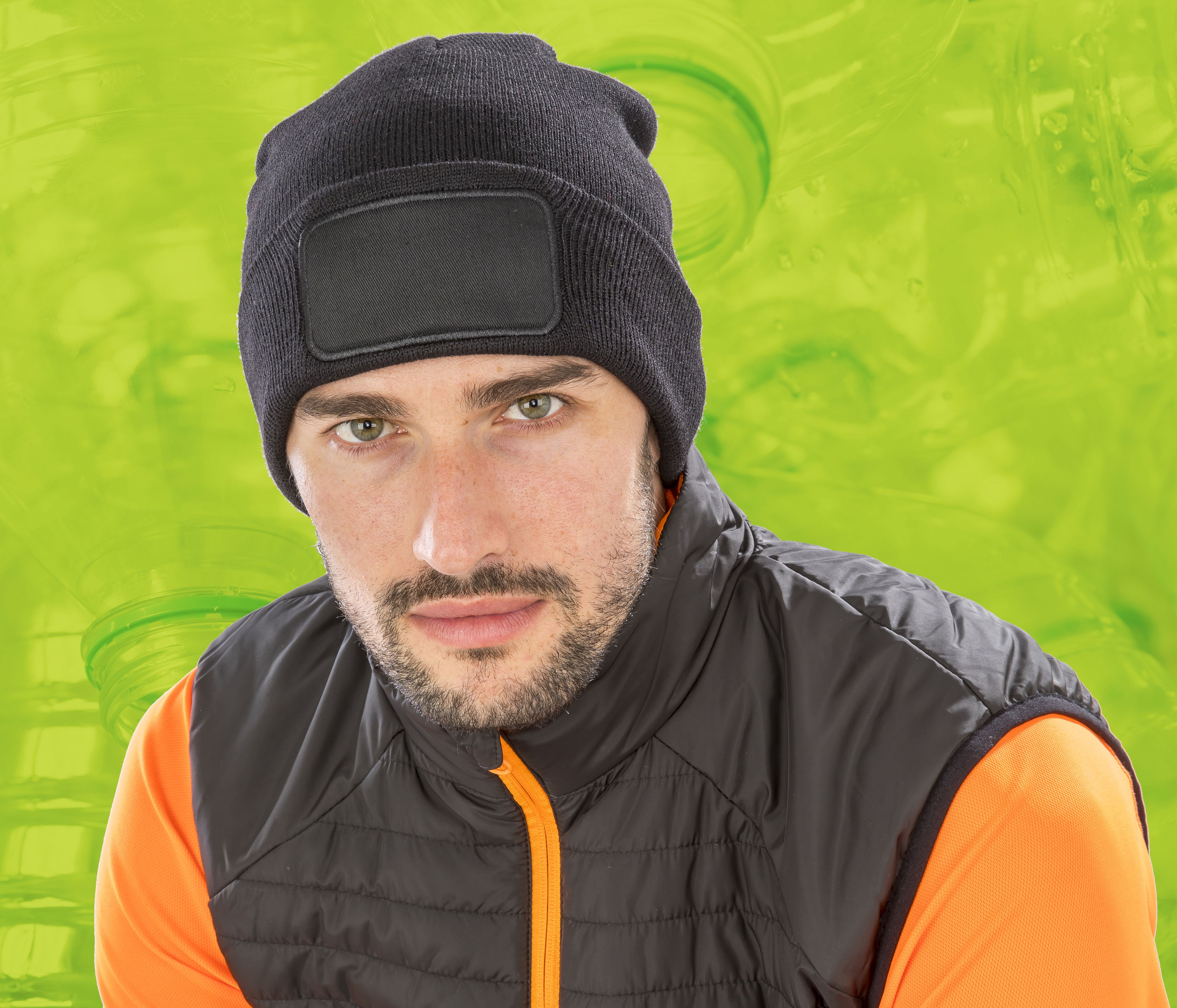 RECYCLED DOUBLE KNIT PRINTERS BEANIE