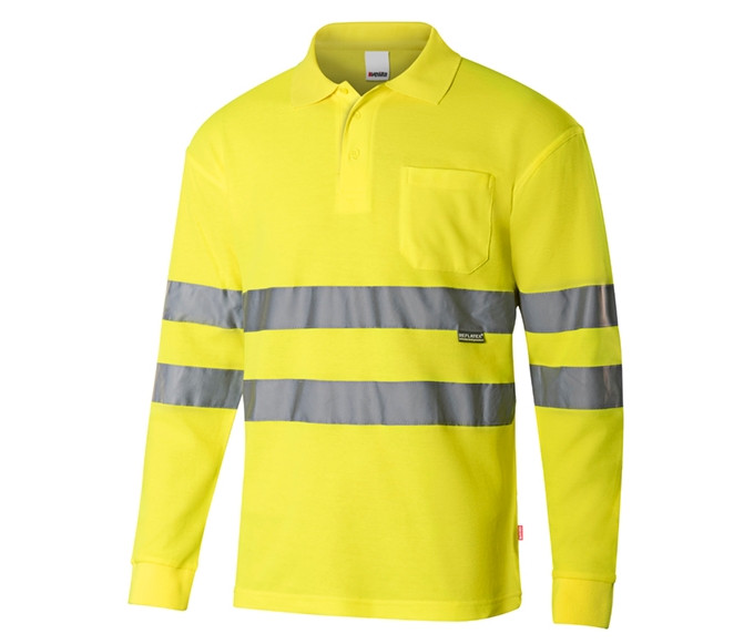 HIGH VISIBILITY LS COTTON POLO SHIRT