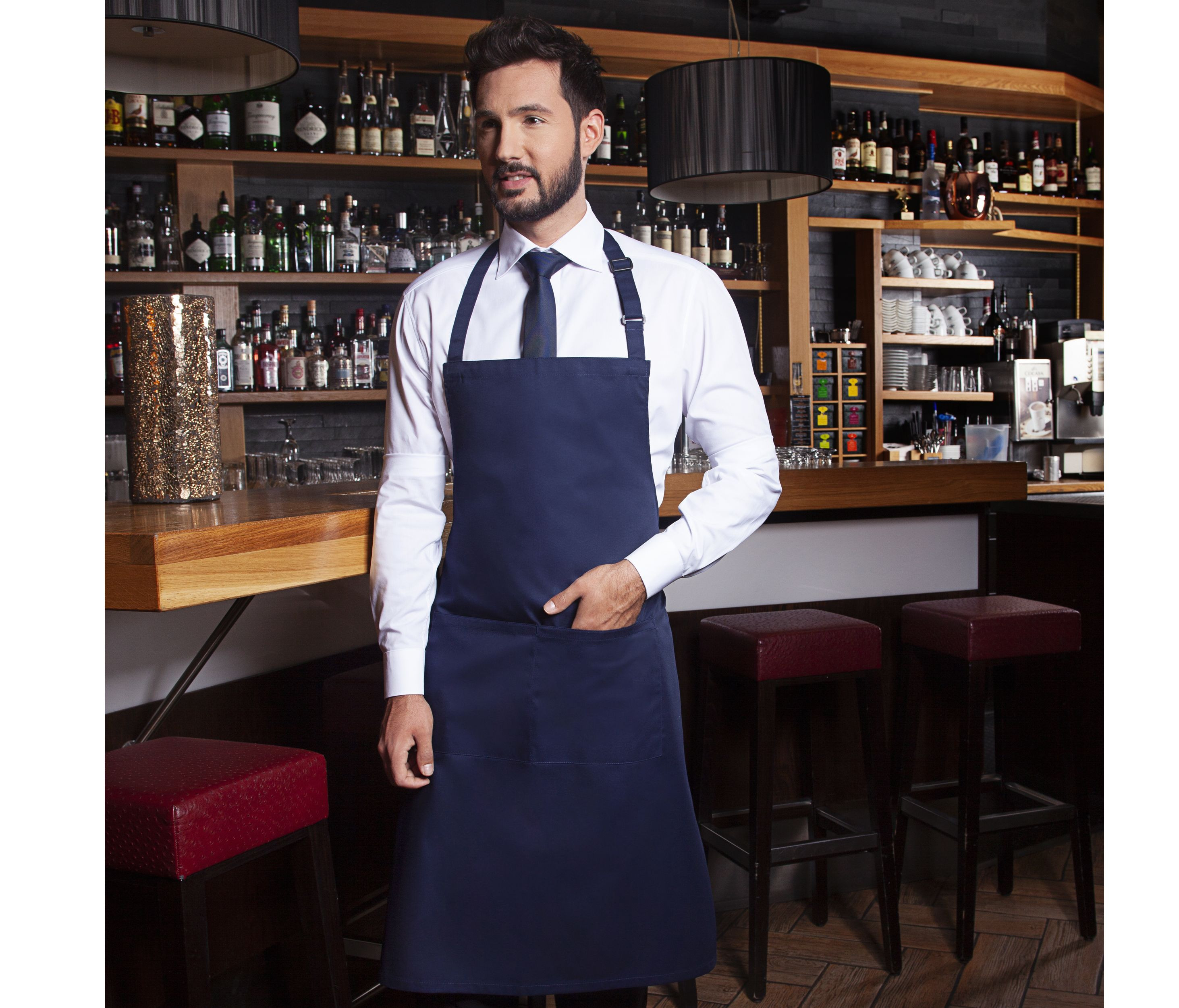 Bib Apron Basic with Buckle and Pocket