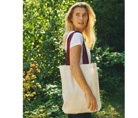 TWILL BAG WITH CONTRAST HANDLES