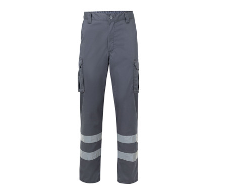 MULTI-POCKET STRETCH TROUSERS WITH REFLECTIVE TAPE