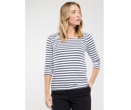 SHIRT IM MARINE-STIL 3/4 ARMELN "CAP COZ"