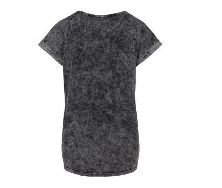 LADIES ACID WASHED EXTENDED SHOULDER TEE