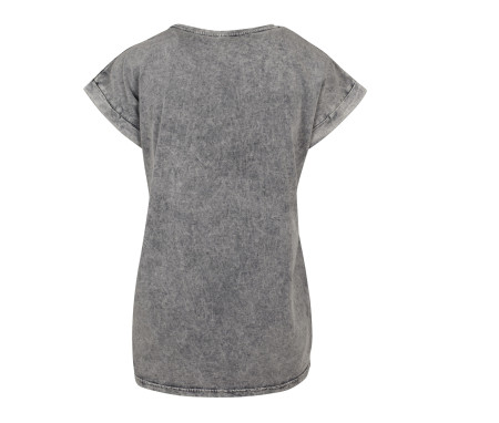 LADIES ACID WASHED EXTENDED SHOULDER TEE