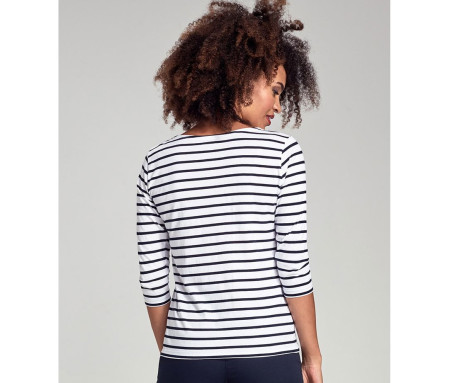 SHIRT IM MARINE-STIL 3/4 ARMELN "CAP COZ"