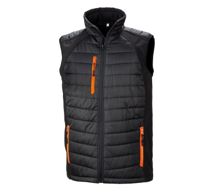 BLACK COMPASS PADDED SOFTSHELL GILET