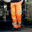 HI-VIS POLYCOTTON CARGO TROUSERS WITH KNEE PAD POCKETS