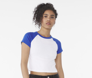WOMEN'S MICRO RIB RAGLAN BABY TEE