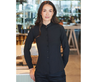 LADIES MANDARIN COLLAR SHIRT